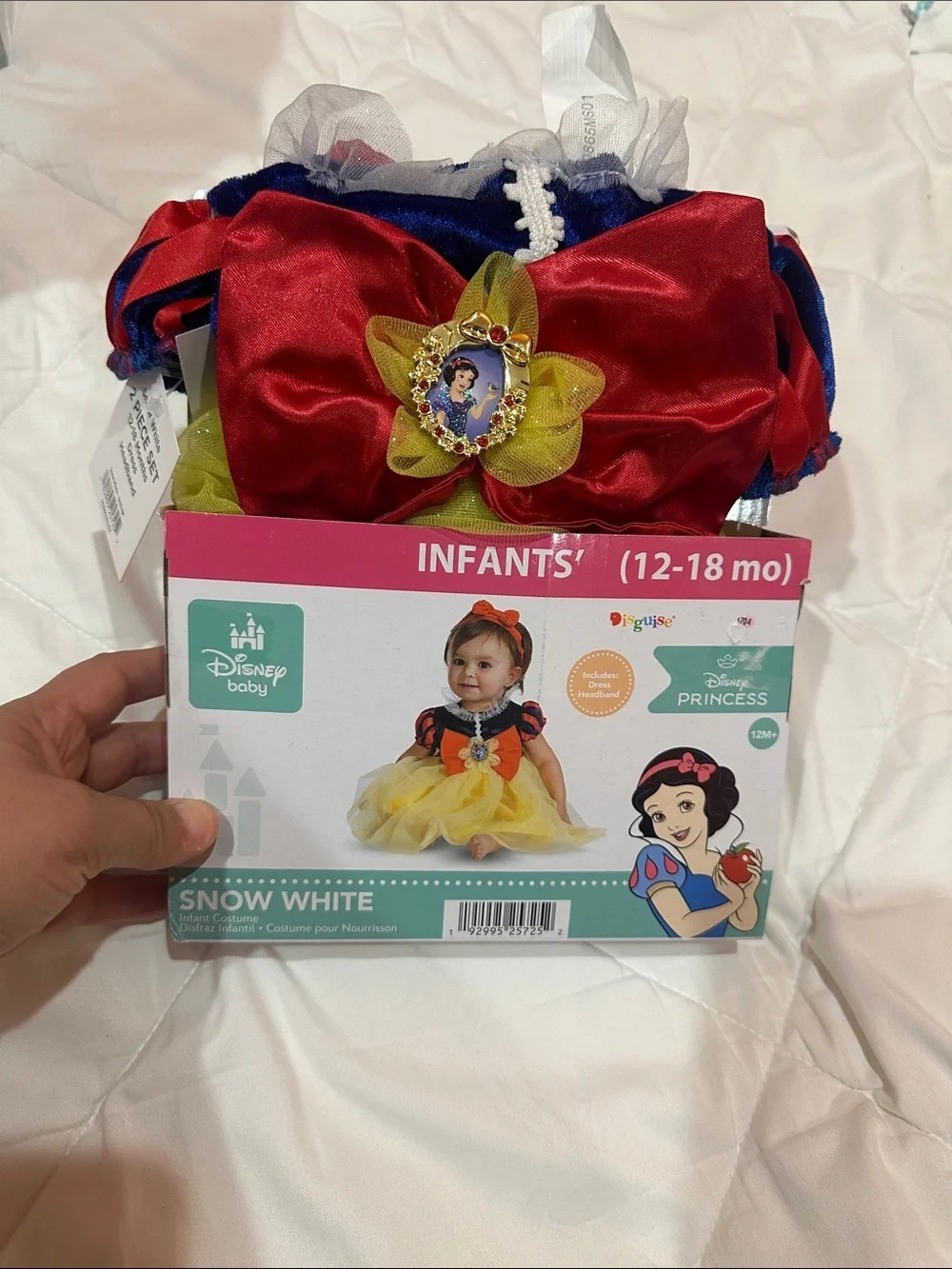NEW Disney Snow White Infant Dress in Red, Yellow, Blue size (12-18mo)